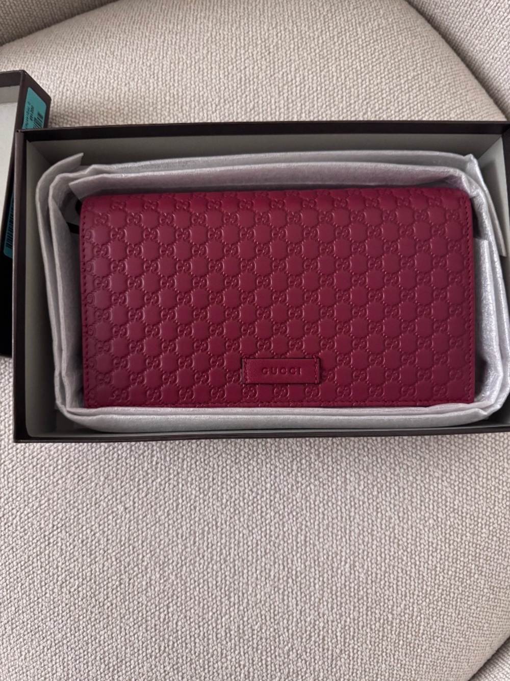 Authentic gucci leather crossbody wallet,New